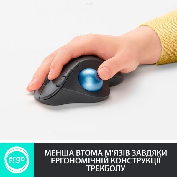 Миша бездротова Logitech ERGO M575 BlueTooth, Wireless 2.4GHz Graphite (OpenBox) LPNHE770852465 фото