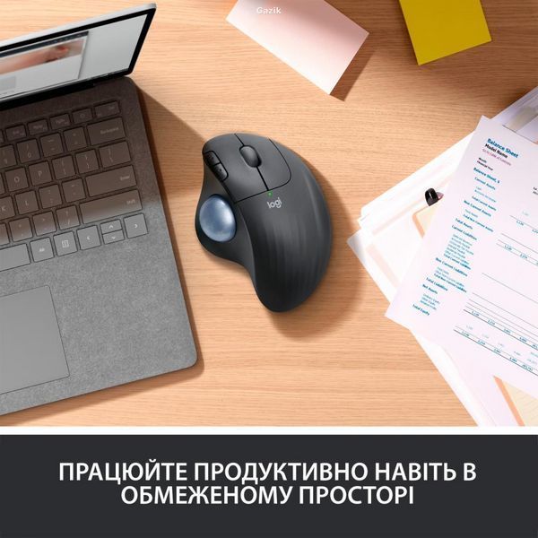 Миша бездротова Logitech ERGO M575 BlueTooth, Wireless 2.4GHz Graphite (OpenBox) LPNHE770852465 фото