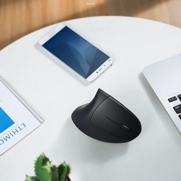 Бездротова вертикальна ергономічна оптична миша Anker 2.4G Black (OpenBox) LPNHK155589296 фото