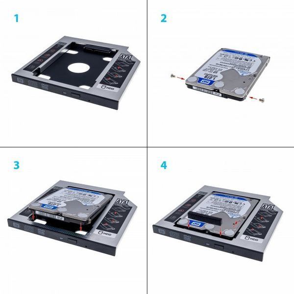 Внутрішня кишеня-адаптер Grand-X HDC-24C для HDD/SSD 2.5" SATA III KP005 фото