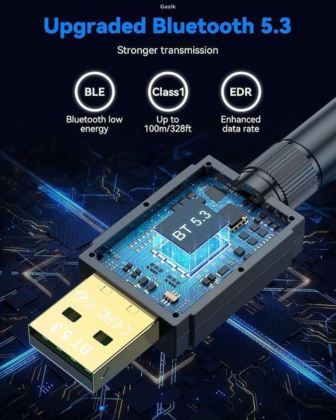 Адаптер Maxuni USB Bluetooth Dongle 5.3 EDR для ноутбука, ПК