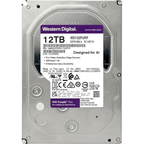 Жорсткий диск внутрішній Western Digital WD122PURP 12Тб YSAP477     фото