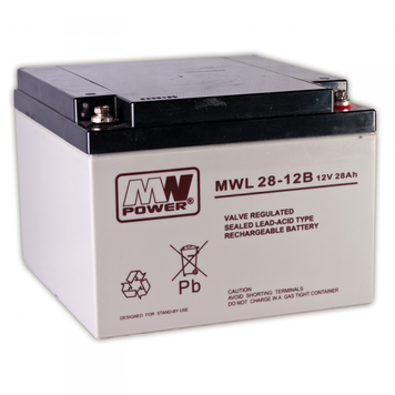 Акумулятор AGM MWL 28Ah 12V 10-12 років служби T13