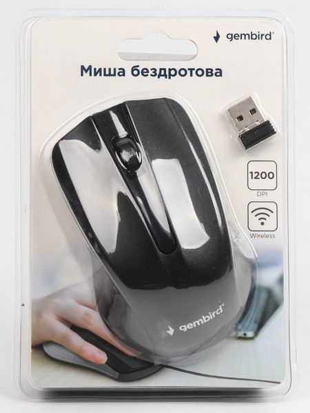 Миша бездротова Gembird MUSW-101 Wireless 2.4GHz Black MUSW101WI фото