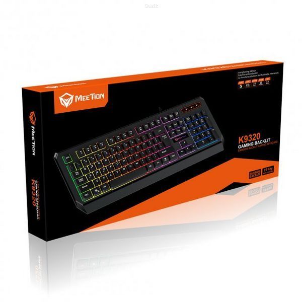 Клавіатура дротова MEETION K9320 USB Black (ENG / RU / UA)
