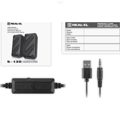 Акустичні колонки REAL-EL S-130 USB Black (EL121100018) AKS321 фото