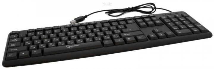 Клавіатура дротова Gembird KB-103-UA PS/2 Black (ENG / RU / UA) KL003 фото