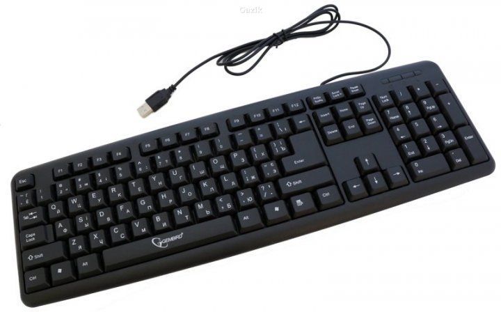 Клавіатура дротова Gembird KB-103-UA PS/2 Black (ENG / RU / UA) KL003 фото