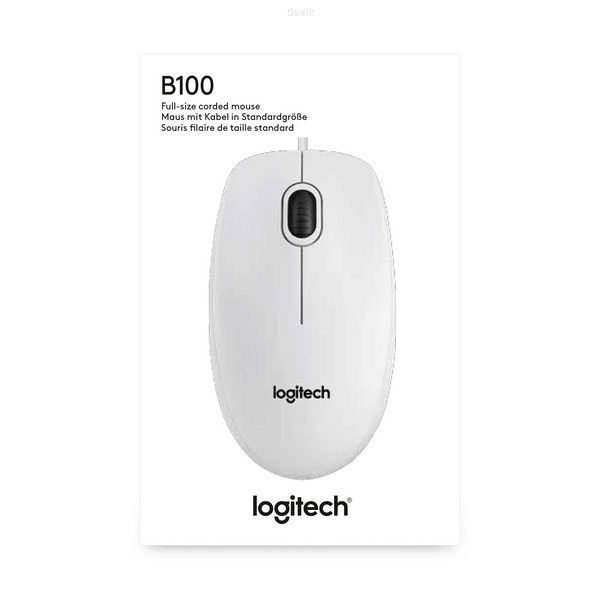 Миша дротова Logitech B100 USB White B100USBW фото