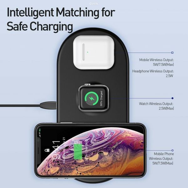 Бездротовий зарядний пристрій Baseus Wireless Charger 2 A Black (BS-IW04)
