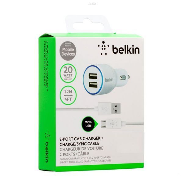 Автомобільний зарядний пристрій Belkin 2 USB 2.1 A White (F8J071)