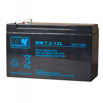 Акумулятор AGM MW 7,2Ah 12V 6-9 років служби T2