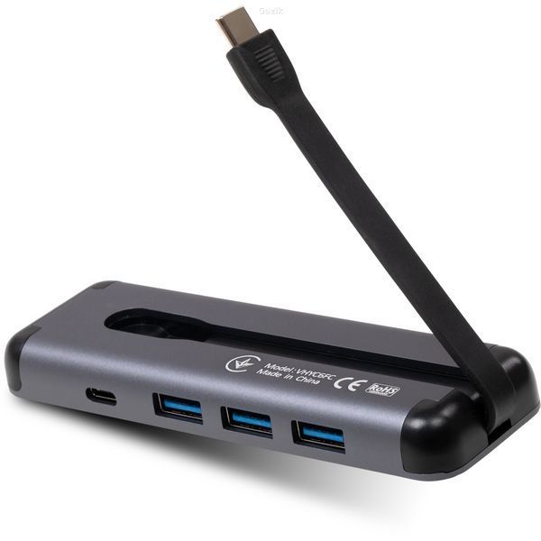 Концентратор Vinga USB-C 3.1 to HDMI+3xUSB3.0+PD100W+USB-C (VHYC6FC)