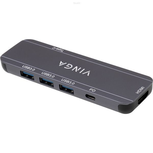 Концентратор Vinga USB-C 3.1 to HDMI+3xUSB3.0+PD100W+USB-C (VHYC6FC)