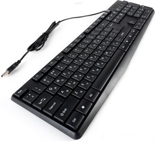 Клавіатура дротова Cobra OK-104 USB Black (ENG / RU / UA) KL013 фото