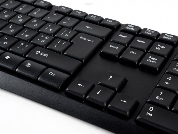 Клавіатура дротова Cobra OK-104 USB Black (ENG / RU / UA) KL013 фото