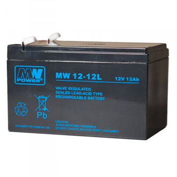Акумулятор AGM MW 12Ah 12V 6-9 років служби T1