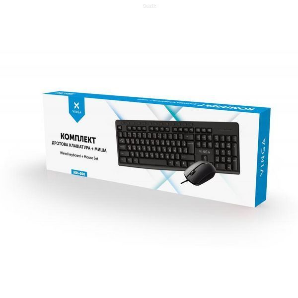 Комплект дротовий Vinga KBS-300 USB Black (ENG / RU / UA)