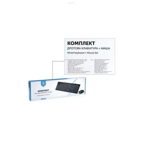 Комплект дротовий Vinga KBS-806BK USB Black (ENG / RU / UA)