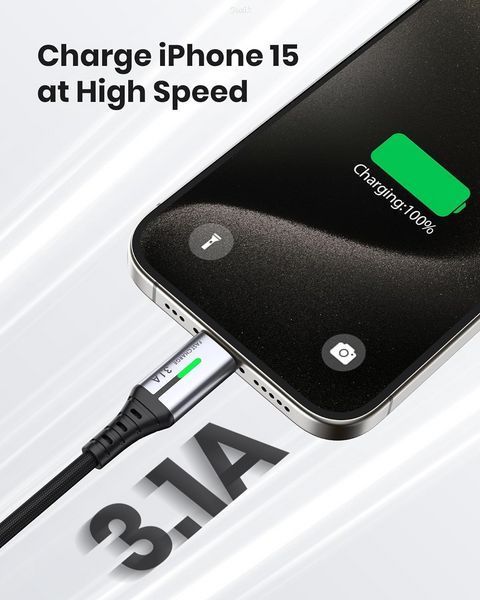 Кабель INIU USB to USB Type-C 0,5 м Чорний (OpenBox)