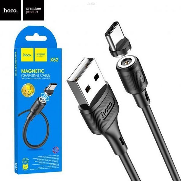 Магнітний кабель Hoco USB to USB Type-C 1 м Чорний (X52)