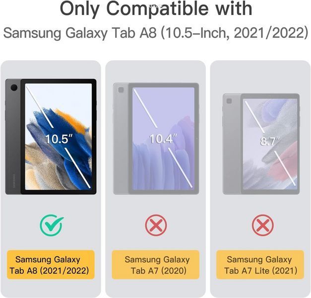 Чохол для планшета JETech для Samsung Galaxy Tab A8 (SM-X200/X205/X207) Black