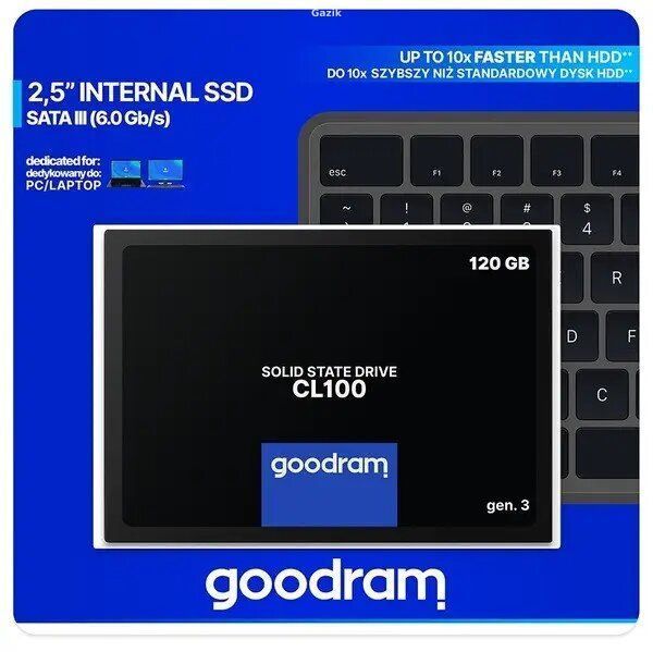 Накопичувач SSD Goodram CL100 Gen.3 120 Гб 2,5" SATA III 3D NAND (TLC)
